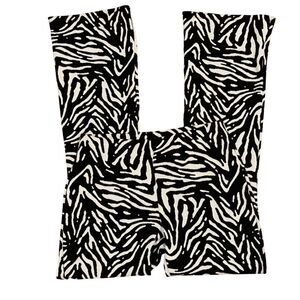 Zara Black and White Zebra Print Flare Pants
